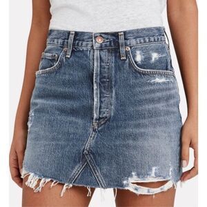 Agolde Ava Denim Mid Length Jean Skirt 30